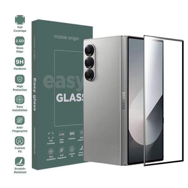 Samsung Galaxy Z Fold6 Mobile Origin EasyGlass Skærmbeskyttelsesglas - Gennemsigtig   Sort Kant on Sale