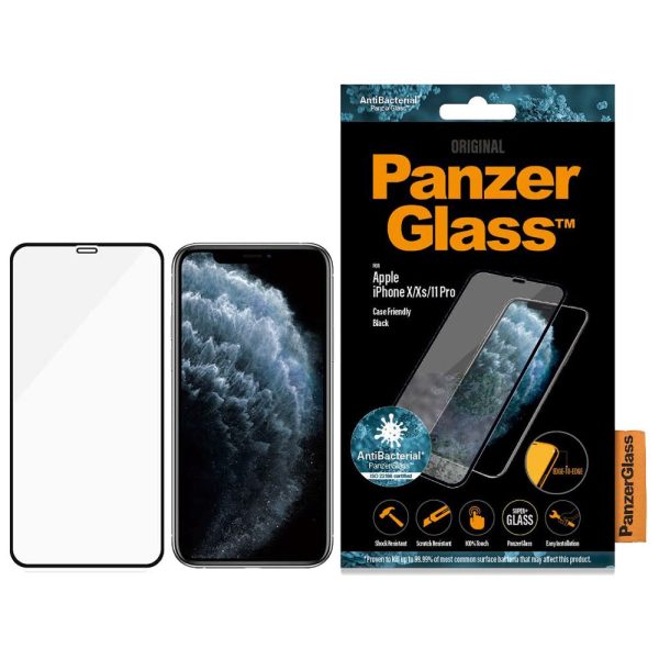 iPhone 11 Pro   Xs   X PanzerGlass Skærmbeskyttelse - Case Friendly - Sort For Discount