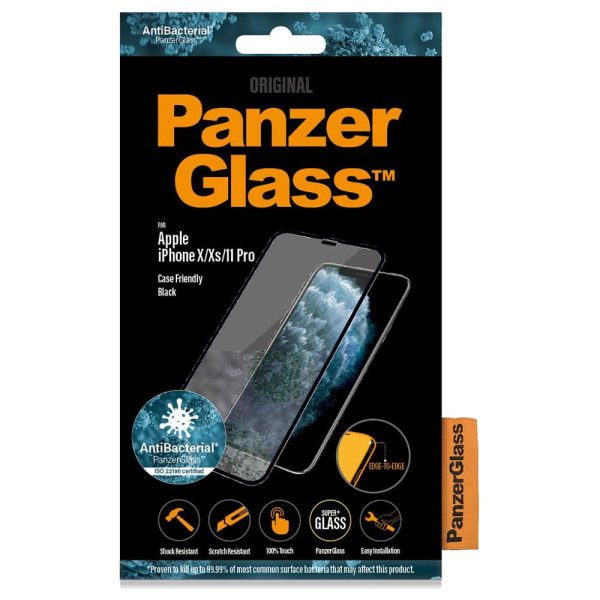 iPhone 11 Pro   Xs   X PanzerGlass Skærmbeskyttelse - Case Friendly - Sort For Discount