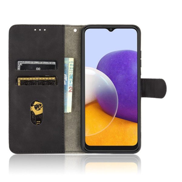 Samsung Galaxy A22 (5G) Blødt Læder Cover m. Pung - Sort Online Hot Sale