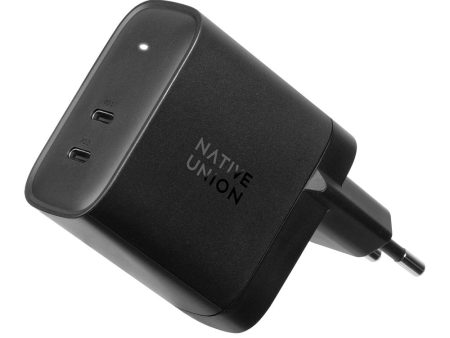 Native Union Fast GaN Charger - Vægoplader m. 2 x USB-C PD 65W - Sort For Cheap