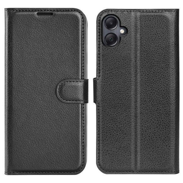 EIDERWOOD Samsung Galaxy A06 Litchi Læder Flip Cover m. Pung - Sort For Cheap