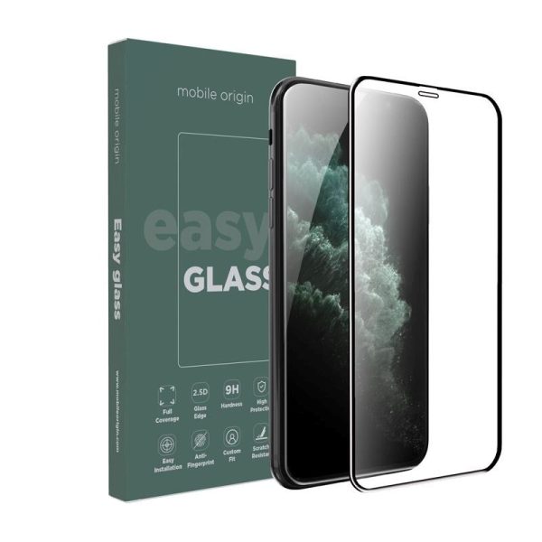 iPhone 11 Pro   Xs   X Mobile Origin EasyGlass Skærmbeskyttelsesglas - Gennemsigtig   Sort Kant Fashion