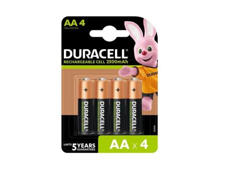 Duracell Rechargeable Batteries AA 2500mAh (Pack of 4). Online Hot Sale