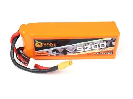 14.8V 5200mAh 4S 40C 80C Lipo Battery With XT60 Plug (Brand Orange). Online now