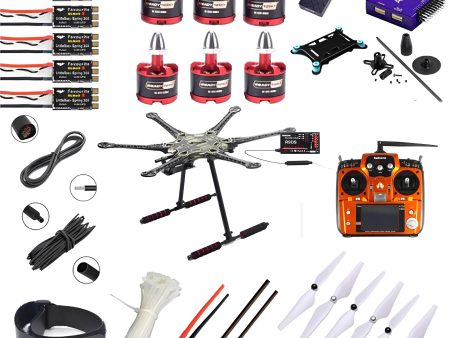 Radiolink Crossflight Flight Controller With TS100 GPS S550 hexacopter with carbon fibre landing gear Advance Drone Kit - Radiolink AT10 For Sale