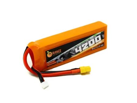 11.1V 4200mAh 3S 35C Lipo Battery with XT60 Plug (Brand Orange). Online now