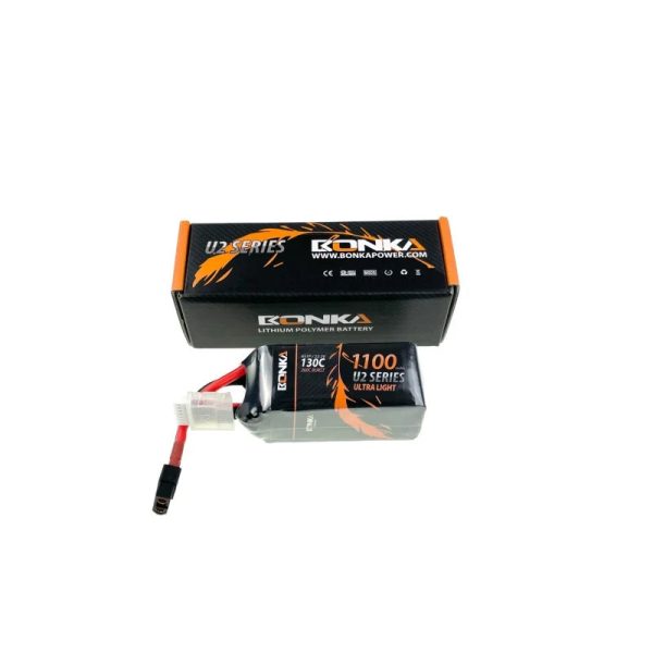 22.2V 1100mAh 6S 130C FPV U2 Series Lithium Polymer Battery Pack (Brand Bonka). on Sale