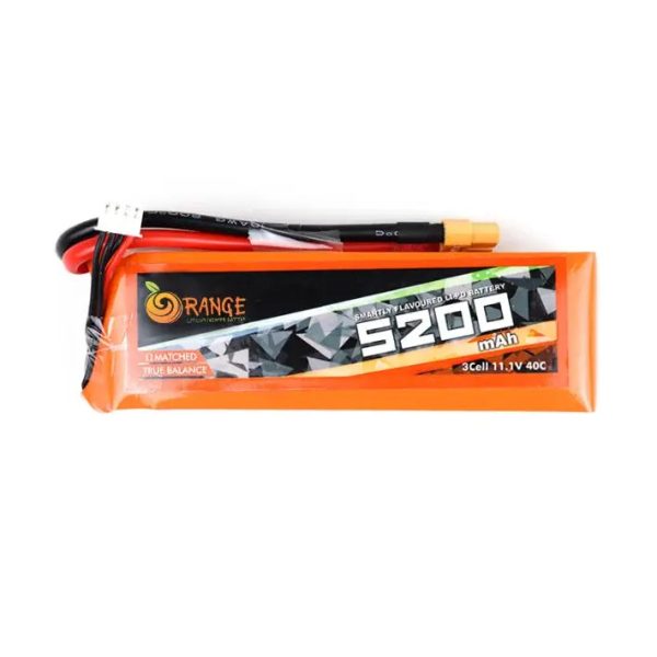 11.1V 5200mAh 3S 40C 80C Lipo Battery with XT60 Plug (Brand Orange). Supply