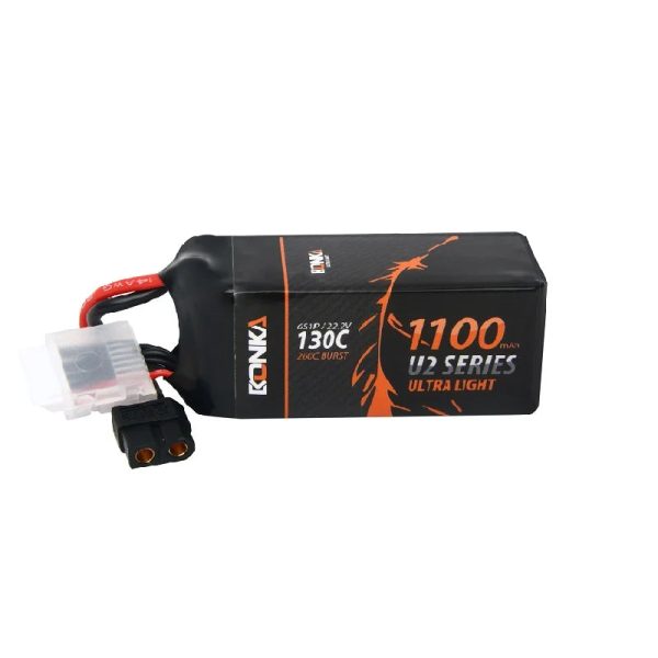 22.2V 1100mAh 6S 130C FPV U2 Series Lithium Polymer Battery Pack (Brand Bonka). on Sale