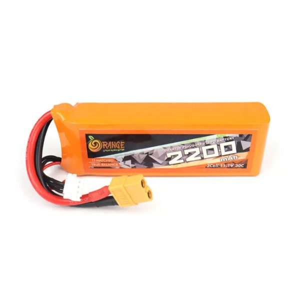 11.1V 2200mAh 3S 30C Lipo Battery with XT60 Plug (Brand Orange). Online