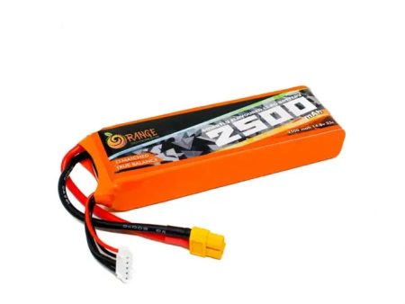 14.8V 2500mAh 4S 25C Lipo Battery with XT60 Plug (Brand Orange). Discount