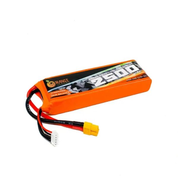 14.8V 2500mAh 4S 25C Lipo Battery with XT60 Plug (Brand Orange). Discount