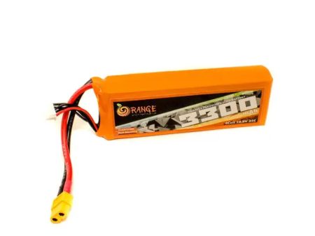 14.8V 3300mAh 4S 25C Lipo Battery with XT60 Plug (Brand Orange). For Cheap