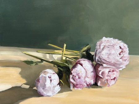 Dog Pile of Peonies  12  x 12  oil Sale