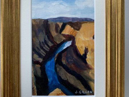 4  x 6   Canyon River  frame Oil on Paper Hot on Sale