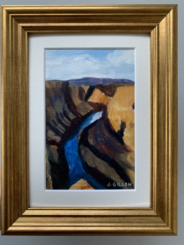 4  x 6   Canyon River  frame Oil on Paper Hot on Sale