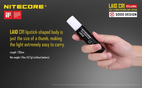 Nitecore Black Body LA10CRi 85 Lumen high CRi≥90 compact Camping, Purse & Keychain LED Flashlight For Cheap