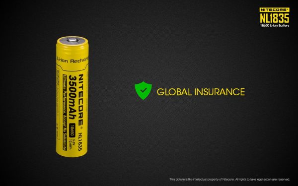 Nitecore NL1835 3500mAh 18650 3.6v 12.6Wh Li-ion rechargeable button-top battery. Online Hot Sale