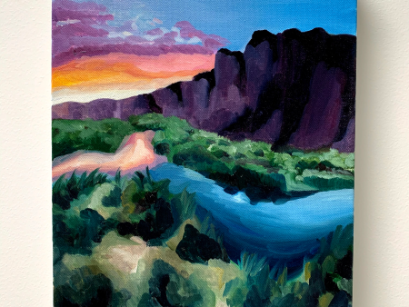 12  x 16   Canyon Sunset  oil painting on canvas For Sale