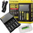 NITECORE i4 (New 2014 version) Intellicharge universal smart battery Charger For Li-ion   IMR   Ni-MH  Ni-Cd 26650 22650 18650 18490 18350 17670 17500 17335 16340 RCR123 14500 10440 AA AAA AAAA C types, with EdisonBright battery carry case Discount