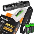 Fenix PD32 2016 Edition 900 Lumen CREE LED Tactical Flashlight with holster, lanyard, Two EdisonBright CR123A Lithium Batteries and EdisonBright battery box bundle Cheap