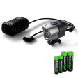 Fenix BTR20 800 lumen rechargeable Dual Distance Beam Cree LED 5 Mode Bike Bicycle Light with battery, charger, Helmet Mount, and EdisonBright AA AAA alkaline battery sampler pack. Supply