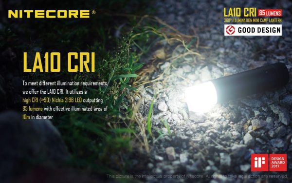 Nitecore Black Body LA10CRi 85 Lumen high CRi≥90 compact Camping, Purse & Keychain LED Flashlight For Cheap