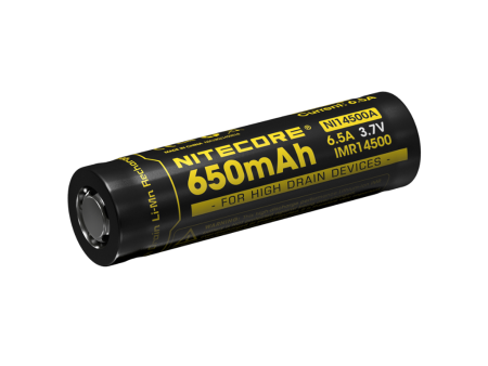 Nitecore NI14500A IMR 14500 6.5A 650mAh 3.7V Unprotected Lithium Manganese (LiMn2O4) Flat Top Battery For Cheap