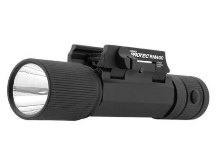 Nebo PROTEC RM400 Rail-Mounted Tactical 400 Lumens LED Flashlight with Pressure switch attachment & 2x CR123A batteries. For Sale