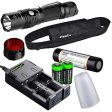 Fenix PD35 TAC 1000 Lumen CREE LED Tactical Flashlight with Fenix ARB-L2M 18650 Li-ion rechargeable battery, diffuser, Red filter, smart Charger and 2 X EdisonBright CR123A Lithium batteries bundle Cheap