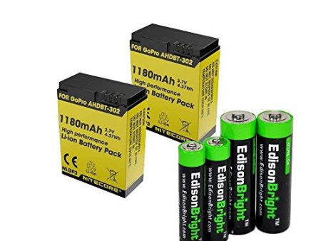 2 Pack Nitecore NLGP3 1180mAh Li-ion batteries for GoPro hero3 & hero3+ battery with EdisonBright AA AAA alkaline battery sampler pack Online