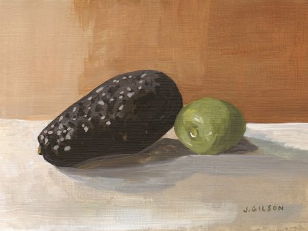 Lime and Avocado  5 x7  Acrylic Online now