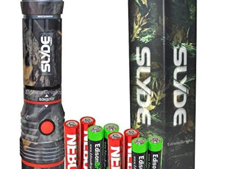 Nebo Slyde (CAMO) 250 Lumen LED flashlight Worklight 6383 with 4 X EdisonBright AAA alkaline batteries. Dual light sources. Magnetic Base For Discount