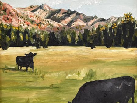 “Cottonwood Lane Pastures” 9”x12” oil Discount