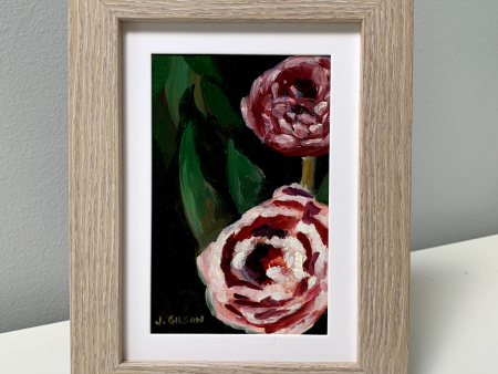 4  x 6   Layered Blooms  framed Oil on Paper Hot on Sale