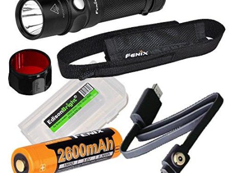 Red filter bundle: Fenix RC11 1000 Lumen USB rechargeable CREE LED Flashlight EDC with Fenix 18650 Li-ion battery,AOT-S Red filter , and EdisonBright BBX3 battery carry case Online now