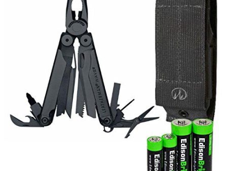 Leatherman Wave black 830246, Black Molle sheath with EdisonBright AA AAA alkaline battery sampler pack Online Sale