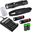 Fenix PD35 TAC 1000 Lumen 2015 edition CREE XP-L LED Tactical Flashlight, Fenix ARE-C2 four bays Li-ion  Ni-MH advanced universal smart battery charger, Two Fenix 18650 ARB-L2S 3400mAh rechargeable batteries with Two EdisonBright CR123A Lithium Batte For Sale