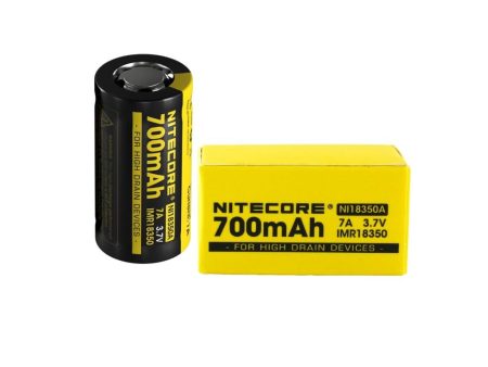 Nitecore NL18350A IMR 18350 700mAh 3.7v High-Drain 7A Lithium Manganese (LiMn2O4) unprotected Flat Top Battery Online Hot Sale