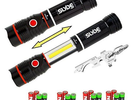 Nebo 6156 Slyde 250 Lumen LED flashlight Worklight Two Pack and True Utility TU247 KeyTool bundle with 8 X EdisonBright AAA alkaline batteries Fashion