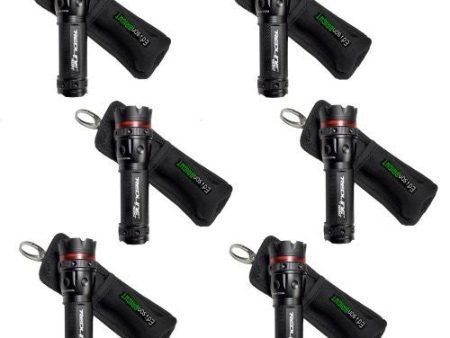 6 NEBO Redline Black 220 Lumens LED Flashlight (Lot of 6) #5610 with 6 Holsters Online Sale