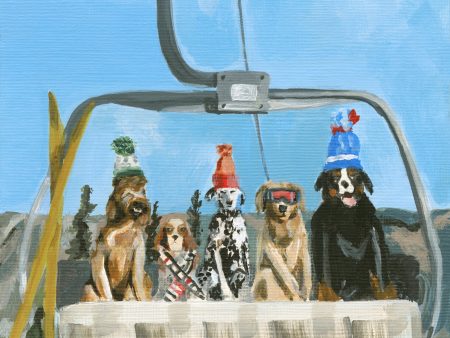 Doggy Ski Lift  5 x7  acrylic Cheap