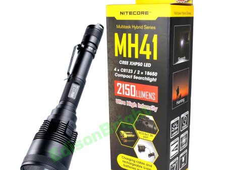 Nitecore MH41 Cree LED 2150 Lumen LED Dual Fuel Ultra-long beam Hunting Flashlight with two NL1823 NL183 Li-ion 2300mAh rechargeable batteries. Online Hot Sale