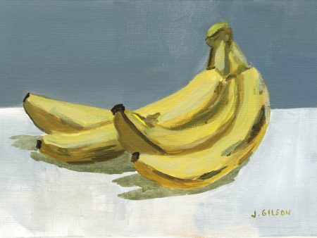 Going Bananas in January  5 x7  Acrylic on paper Cheap