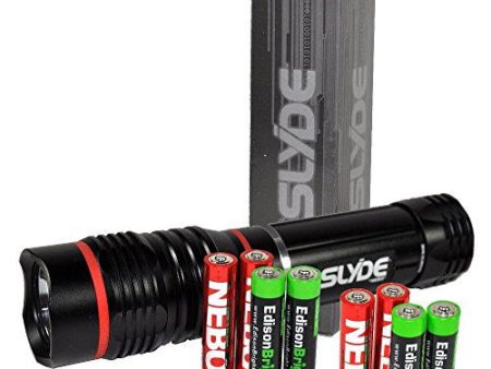 Nebo 6156 Slyde 250 Lumen LED flashlight Worklight with 4 X EdisonBright AAA alkaline batteries. Dual light sources. Magnetic Base on Sale